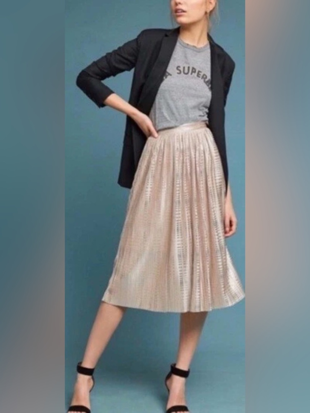 Sabina Musayev Cassia Shimmer Midi Skirt